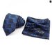 Graceful Floral Tie Set Purple Blue Pocket Square