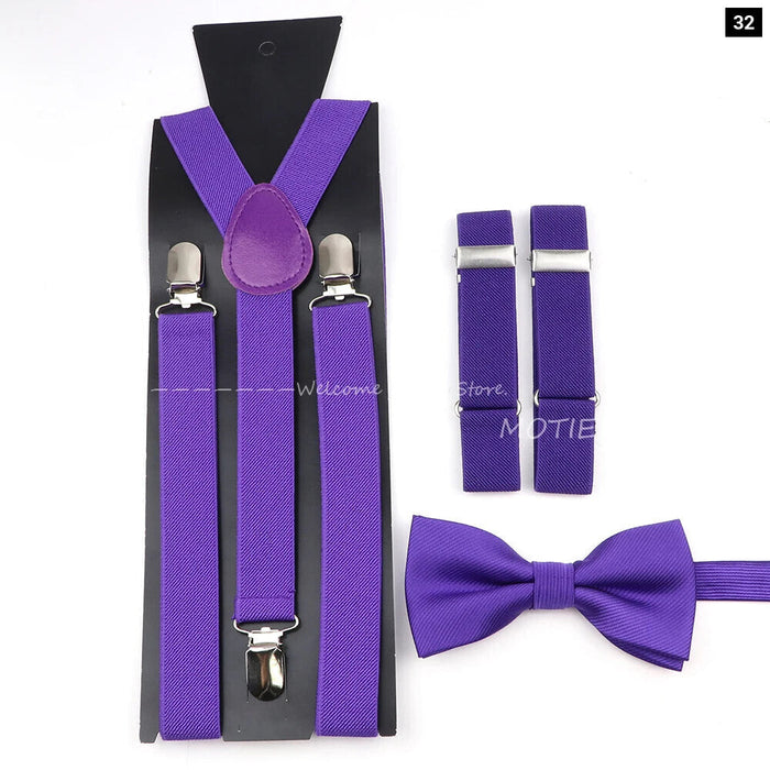 Adjustable Elastic Suspender Set For Weddings