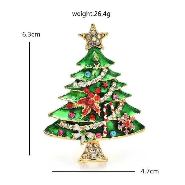 Christmas Tree Brooch 2 Colour Enamel Gift Pin