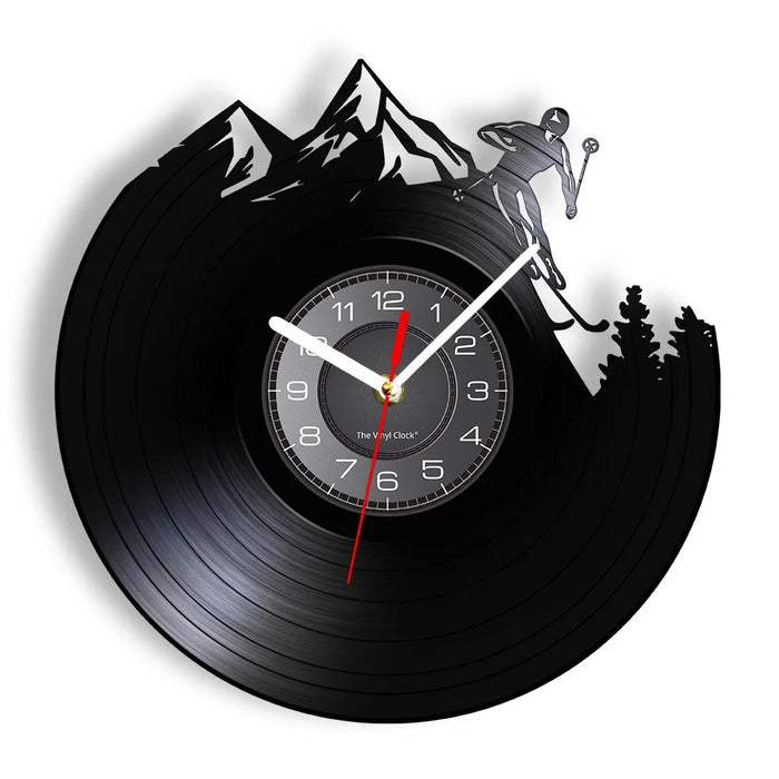 Snowboarding Vinyl Record Wall Clock