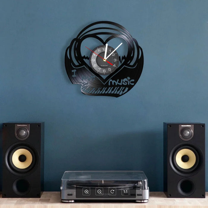 Music Lovers Vinyl Record Wall Clock