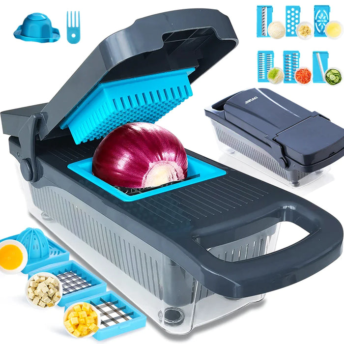 Vegetable Cutter Egg Slicer Dicer Replaceable Blades With Container