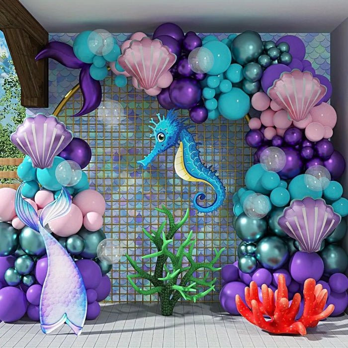 139Pcs Mermaid Tail Balloon Arch Kit For Birthday Parties Bridal Showers Valentine'S Day Summer Celebrations Decorating Supplies