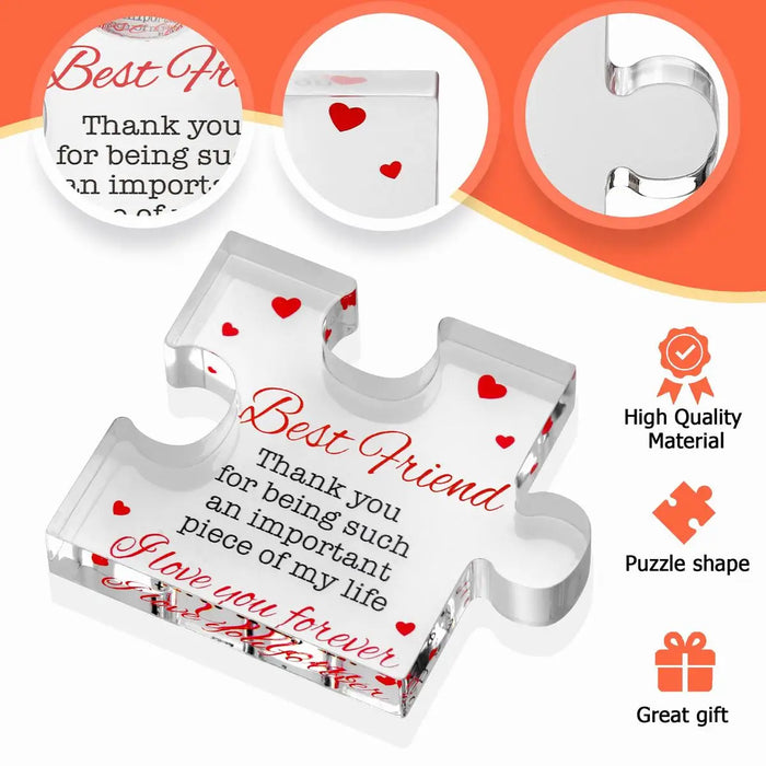 Friendship Acrylic Block Puzzle Distance Relationship Desktop Decor