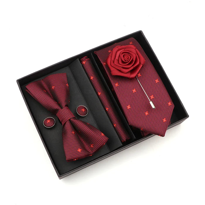 Floral Tie Set Novelty Design With Box For Parties And Business