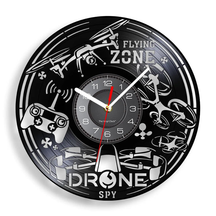 Uav Drone Pilot Vinyl Lp Wall Clock