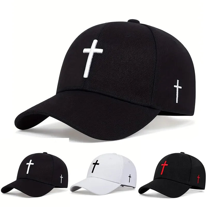 Adjustable Cross Embroidered Snapback / Hat For Outdoor Wear