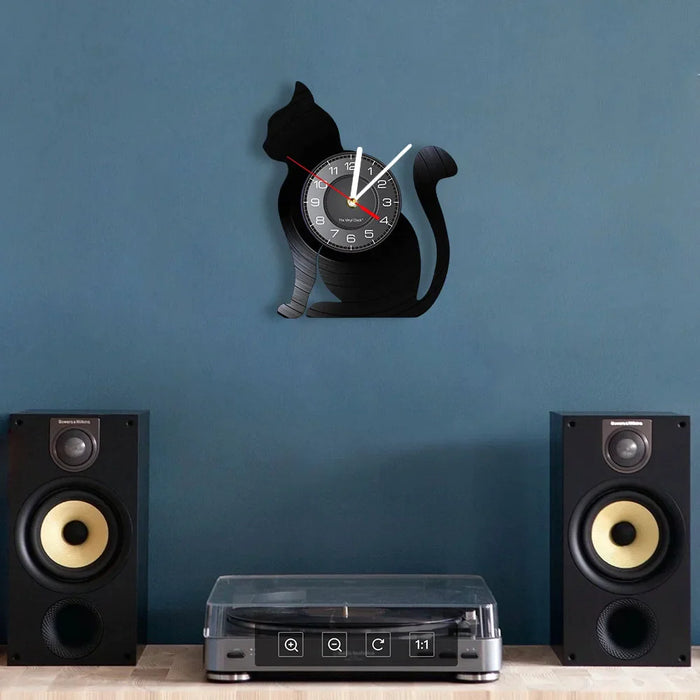 Cat Silhouette Wall Clock