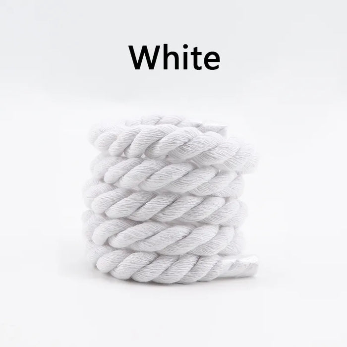 Colourful 1Cm Thicker Cotton Running Sneakers Shoe Laces 1Pair 100/120/140Cm Length