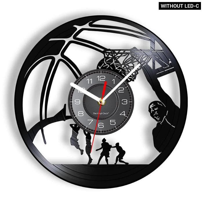 Silhouette Dunking Vinyl Record Clock