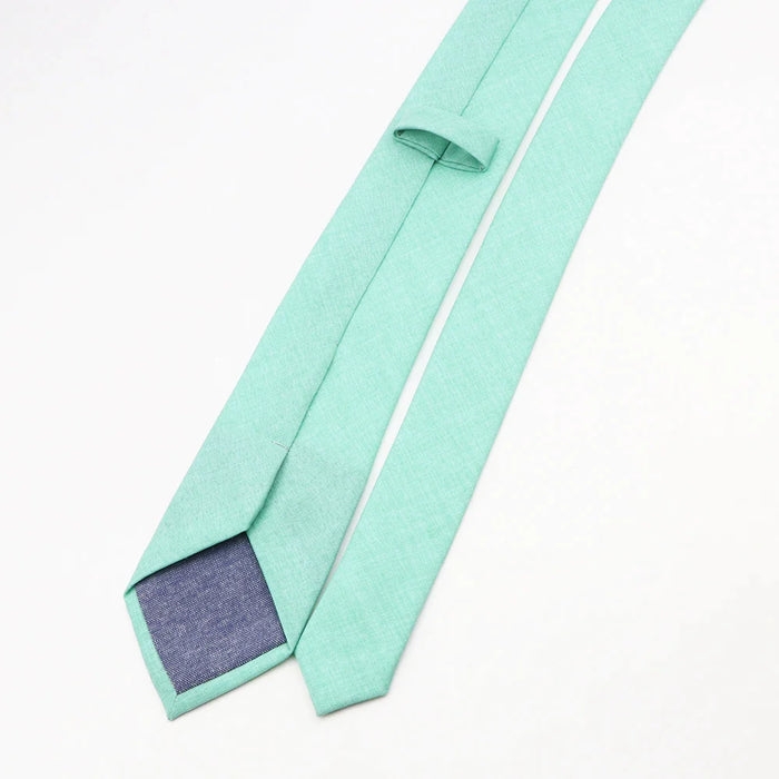 Sage Green Cotton Necktie For Weddings And Parties