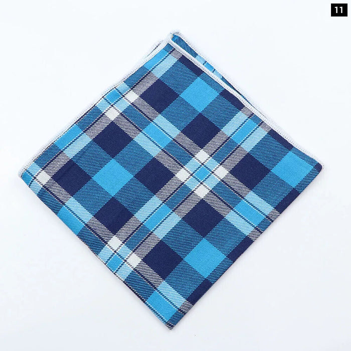 Vintage Plaid Cotton Hankerchiefs Pocket Squares