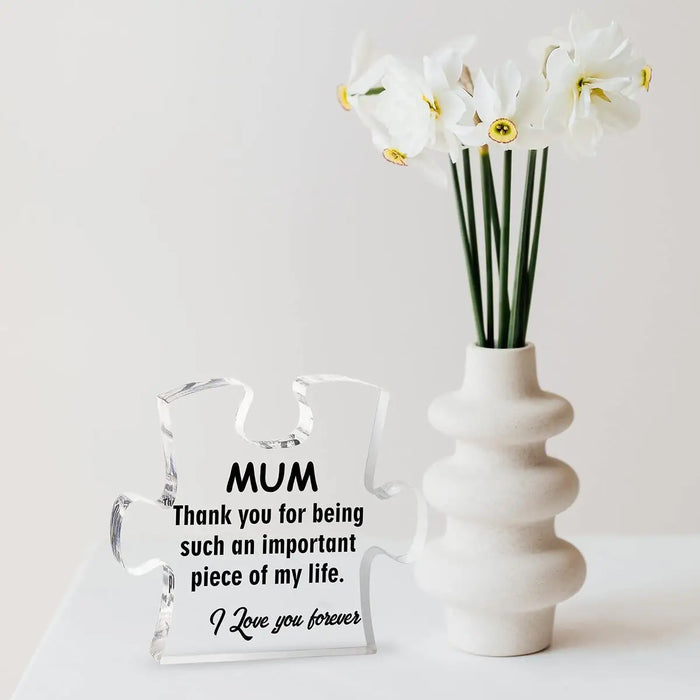 Acrylic Puzzle Shaped Mum Gifts For Christmas Mother's Day Or Birthday