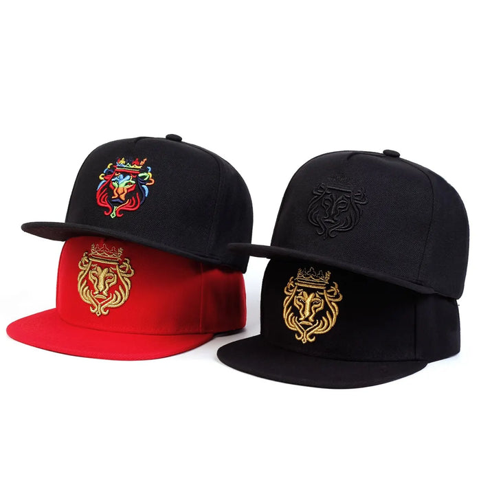 Adjustable Lion Crown Embroidered Baseball Cap / Hat