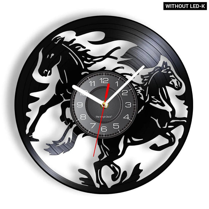 Horse Head Vinyl Record Wall Clock