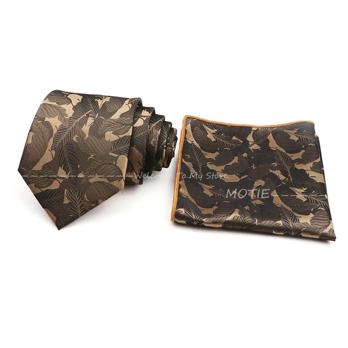 Floral Pocket Square Tie Set For Weddings Parties And Daily Wear