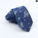 Classic Denim Floral Tie 7cm Skinny Cotton Feather Dot Mens