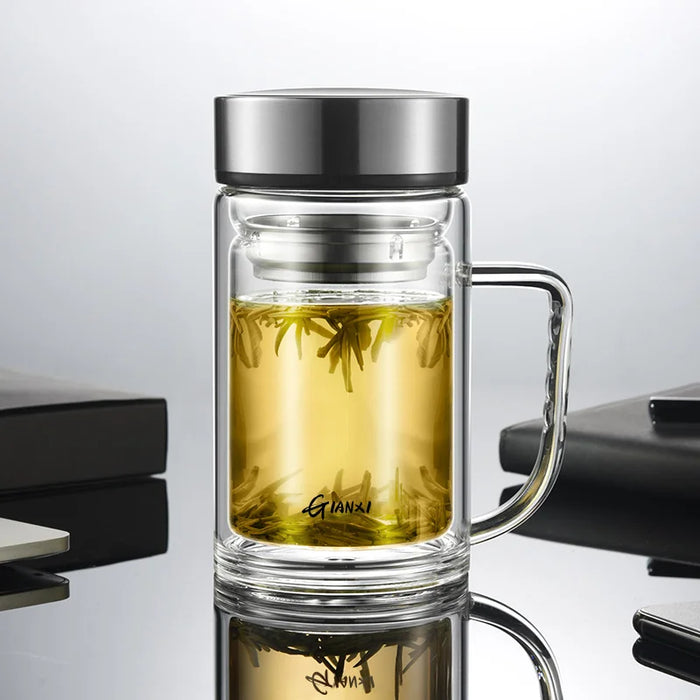 Double Walled Glass Tea Cup With Filter