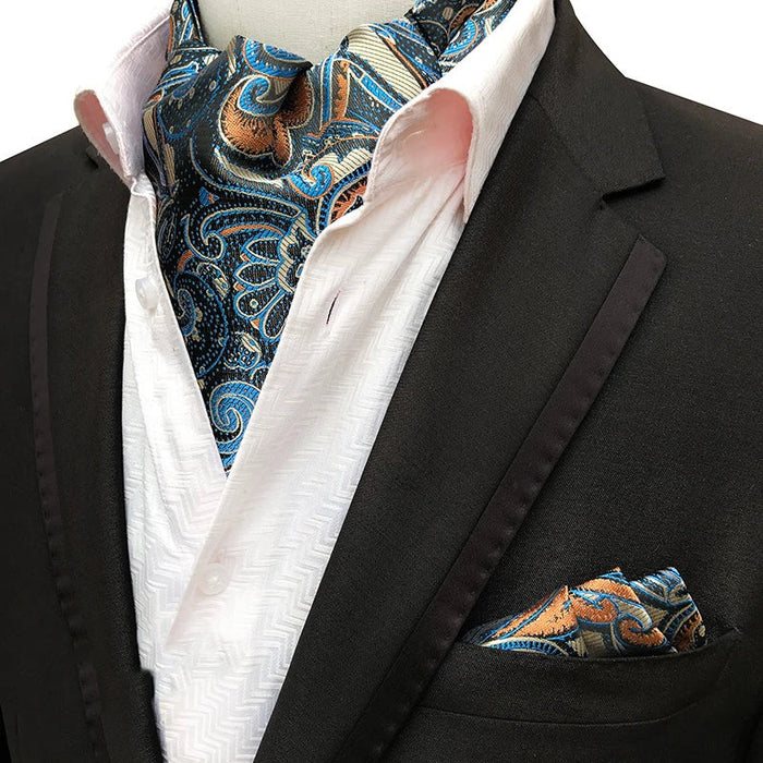 British Gentlemans Jacquard Paisley Ascot Set For Weddings