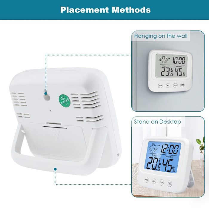 1pc LCD Digital Temperature Baby Room Humidity Meter Backlight Home Indoor Electronic Hygrometer Thermometer Weather Station