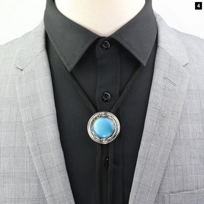 Opal Rodeo Bolo Tie Western Cowboy Necktie