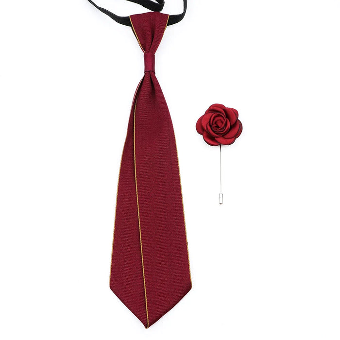 Handmade Ties And Flower Brooch Set And Elegant For Weddings And Business