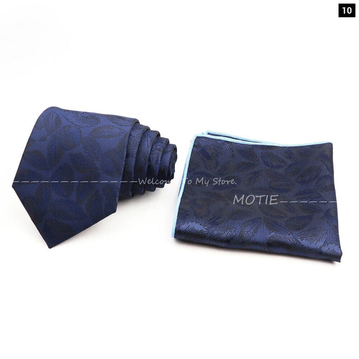 Floral Pocket Square Tie Set For Weddings Parties And Daily Wear