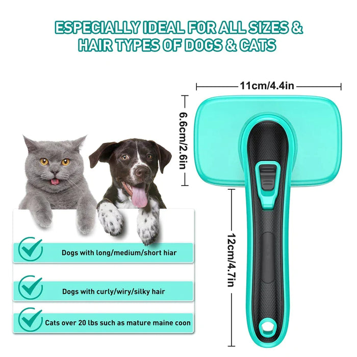 Self Cleaning Slicker Dog Brush Com