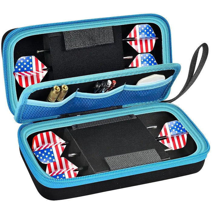 6 Steel Soft Tip Darts Case Holder Compact Storage Box For Dart Tips Set