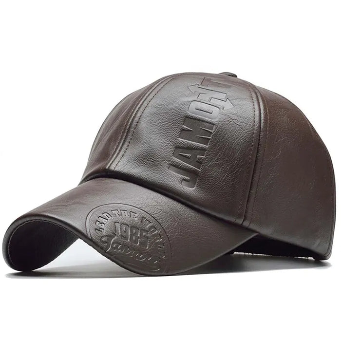 Stylish Pu Leather Letter Print Baseball Cap For Outdoor Activities