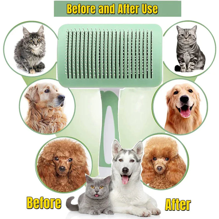 Pet Grooming Comb Self Cleaning Skin Friendly