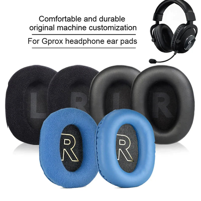 Black Leather Earbud Covers For Logitech g Pro x Headphones