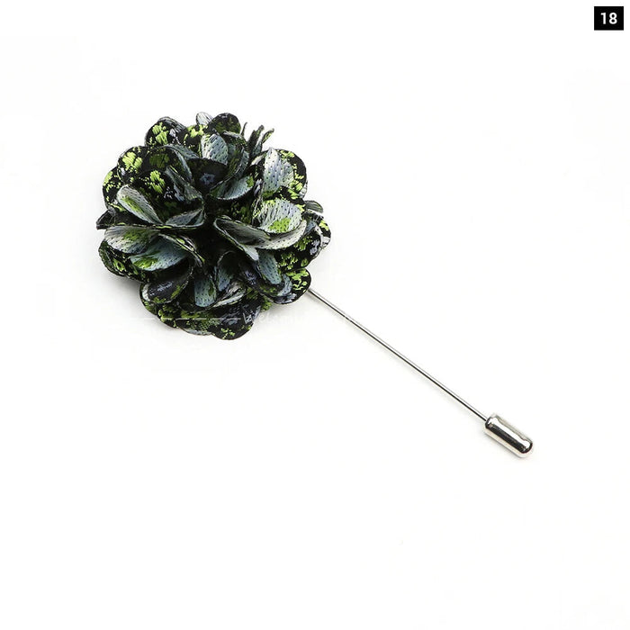 Handmade Romantic Flower Brooch Mens Wedding Suit Accessory