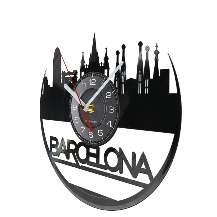 Barcelona Skyline Wall Clock