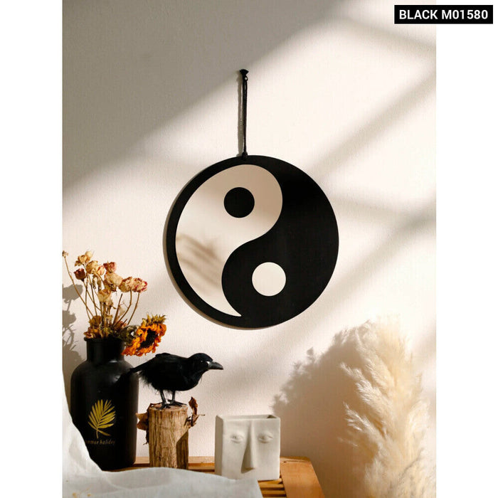 Yin Yang Wooden Mirror Wall Decor