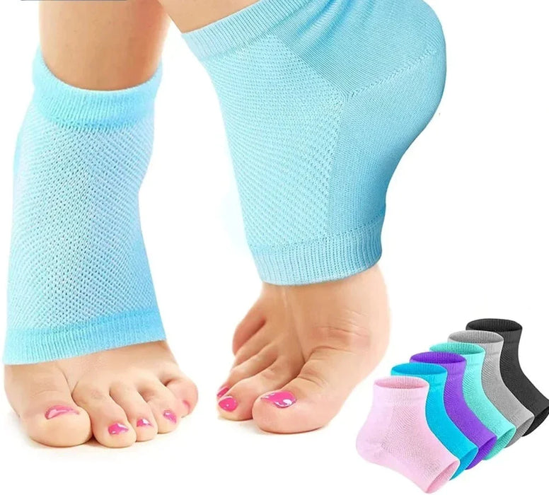 1 Pair Silicone Gel Heel Pad Socks With Invisible Height