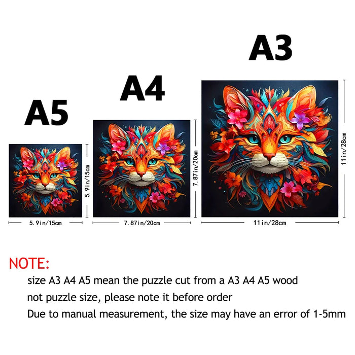 Flower Cat Wooden Puzzle