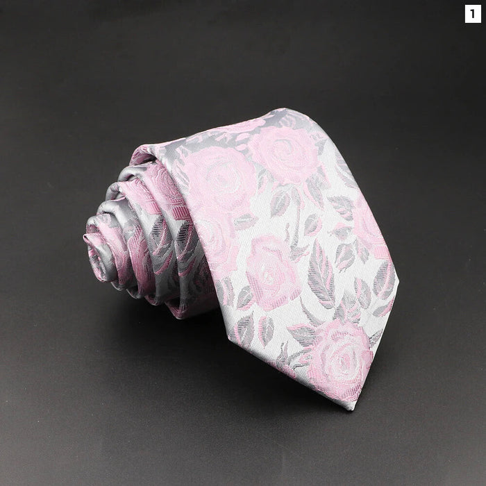 Floral Rose Tie For Men For Parties Business And Daily Wear