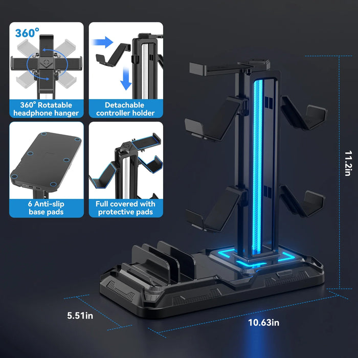 Rotatable Headset Stand Phone Holder Usb Charging