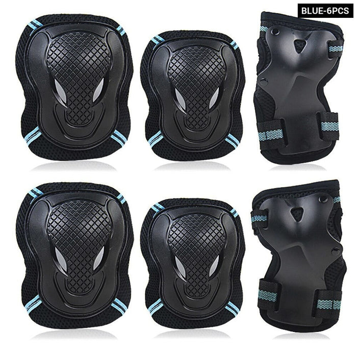 6Pcs Adult/Kids Knee Elbow Wrist Protective Pads for Roller Skating Skateboard Cycling