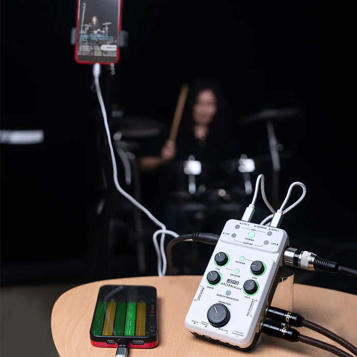 Momix Pro Audio Mixer Suitable For Microphone Guitar Keyboard Portable Sound Card For Recording And Live Streaming
