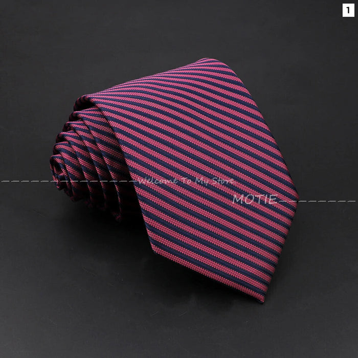 Mens Pink Purple Striped Tie For Business Weddings And Daily Wear