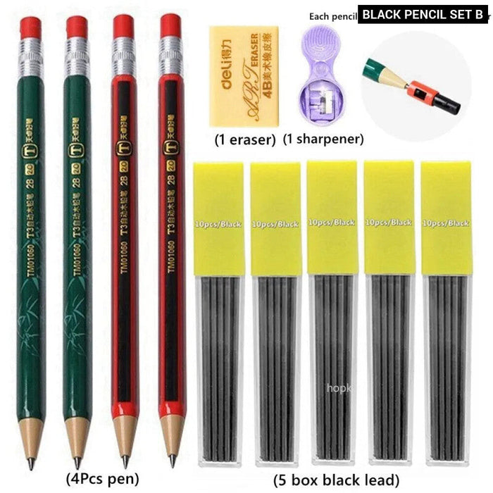 2.0Mm Mechanical Pencil Set With Sharpener And Colour Leads Stationery