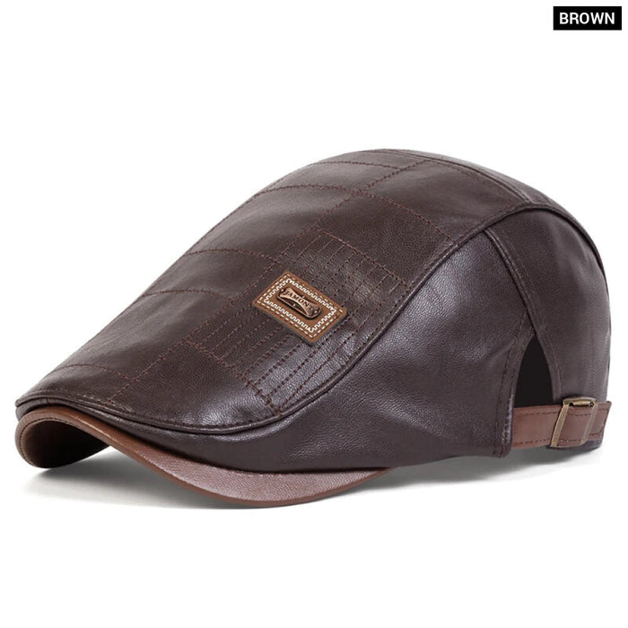 Retro Leather Sboy Cap / Hat For Men