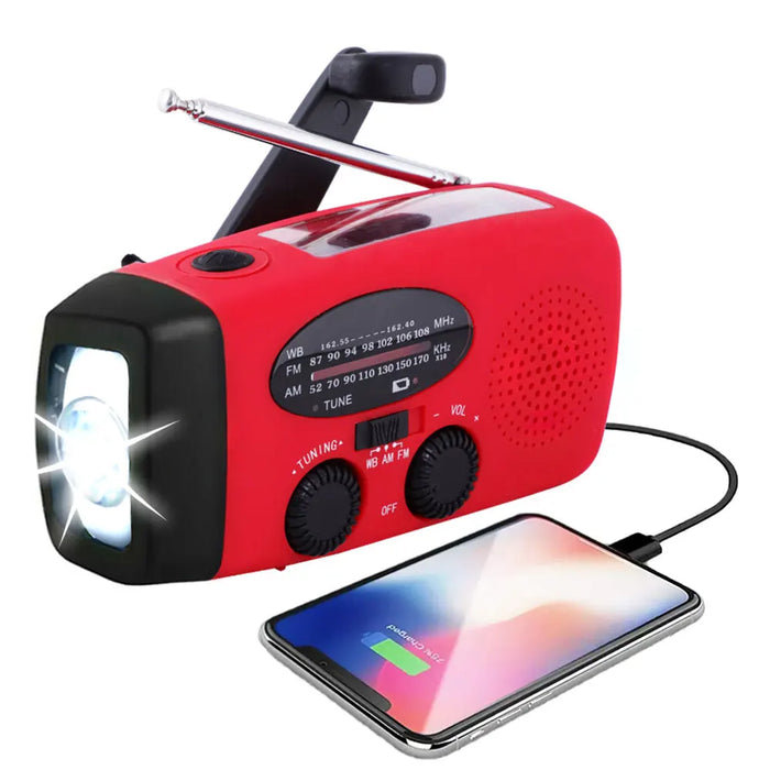 Portable Solar Hand Crank Radio With Power Bank