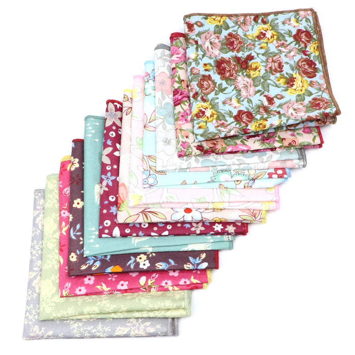 Colourful Floral Cotton Handkerchief For Weddings And Parties