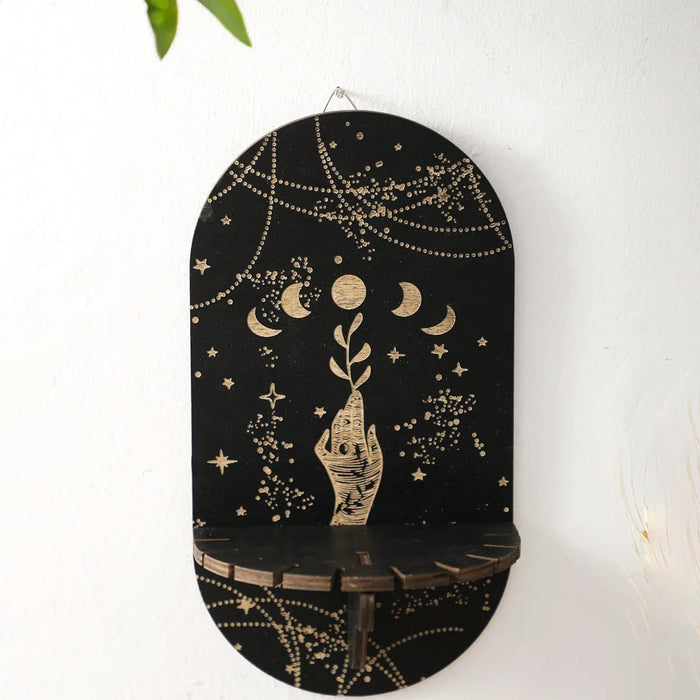 Boho Moon Phase Shelf For Home Decor