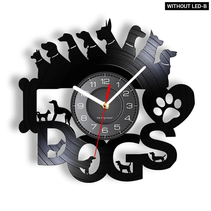 Romantic Dog Love Vinyl Record Wall Clock