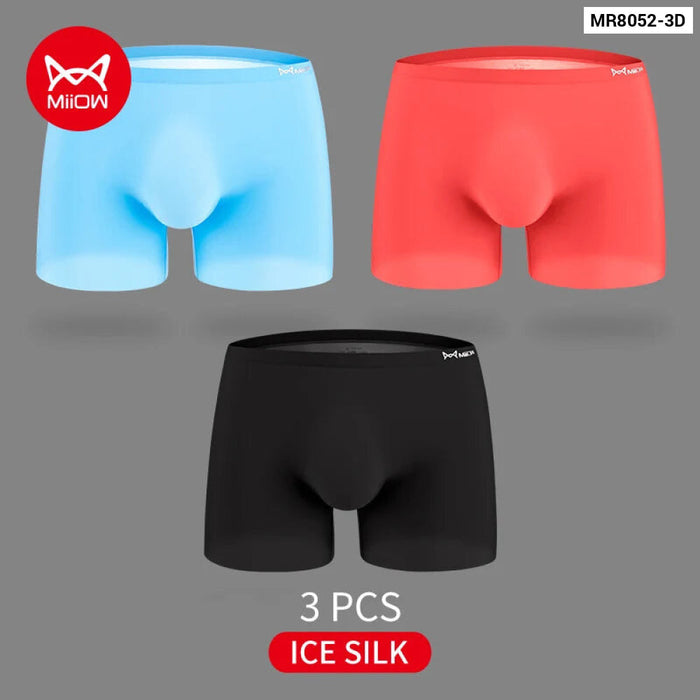 Pack Of 3 Ultrathin Ice Silk Mens Boxers