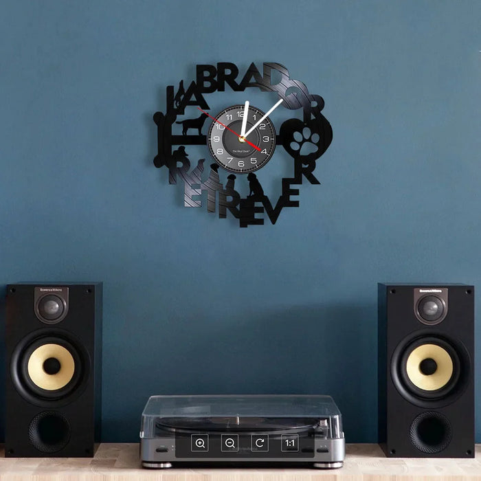 Labrador Retriever Vinyl Record Wall Clock